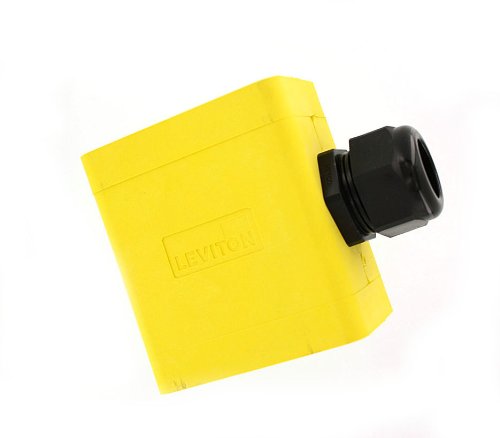 Leviton 3099-2Y Portable Outlet Box, Sing-Gang, Extra Deep, Pendant Style with Cable Diameter 0.590-Inch, 1.000-Inch, Yellow
