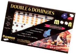 Childrens Toyshop  Toys : Double 6 Dominoes - Black Dots