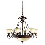 Kichler Lighting 2313TZG Larissa - Nine Light Chandelier, Tannery Bronze With Gold Accent Finish with Citrine Glass