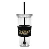 NCAA Central Florida Knights 22 Ounce Insulated Tumbler with Rubber Sleeve and Stir Straw