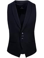 Tom's Ware Mens Casual Slim Fit Deep V-neck Single Breasted Vest