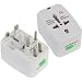 Universal WorldWide International Travel Tourist Power Adapter Adaptor Converter Convertor Charger Plug Socket With Surge Protection - Works in 175 Countries, converts for all countries, all continents - CE, FCC & RoHS Certified Approved (White)