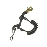 36″ Quick Release Coil Lanyard with Brass Clip and SS Split Ring