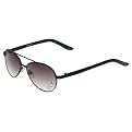 Camp Rock Metal Aviator Sunglasses - Black