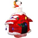 6ft Airblown Inflatable Christmas Snoopy on Doghouse
