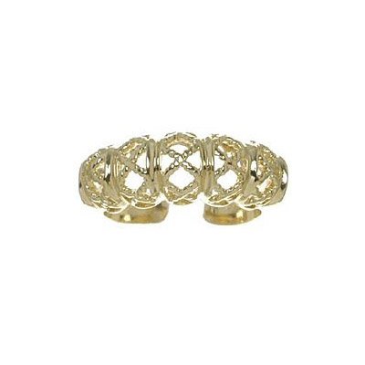 18kt Gold over Sterling Silver Filigree Domed Toe Ring