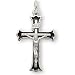 Sterling Silver Crucifix with Black Inlay and 18-inch Chain