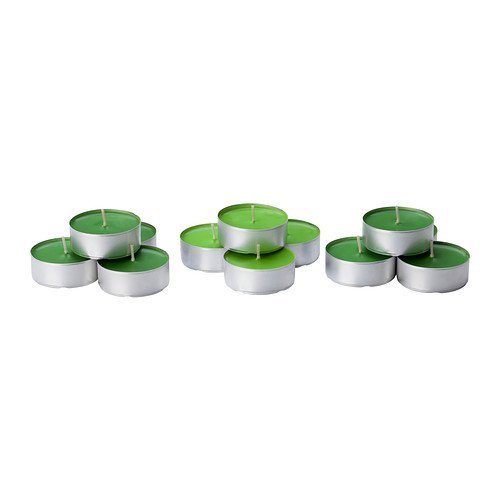 Ikea s SINNLIG Scented tealight candle, Crisp apple, green-(30 Pack)
