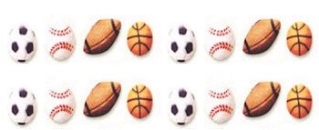 Sports Cakes, Cupcakes, Cookies - Sports Balls Assortmet Shaped Edible Hard Sugar... by Lucks