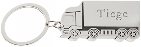 Custom engraved metal truck keychain with name: Tiege (first name/surname/nickname)