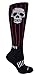 MOXY Socks Black with White and Red WAR SKULL Premium Knee-High Socks