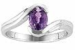 1Ct. 14K. White Gold Oval Amethyst Promise Ring