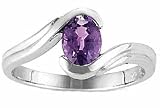 1Ct. 14K. White Gold Oval Amethyst Promise Ring