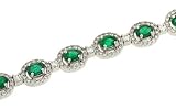 Green Emerald(6.02ct) & Round Diamond(3.73ct) Bracelet