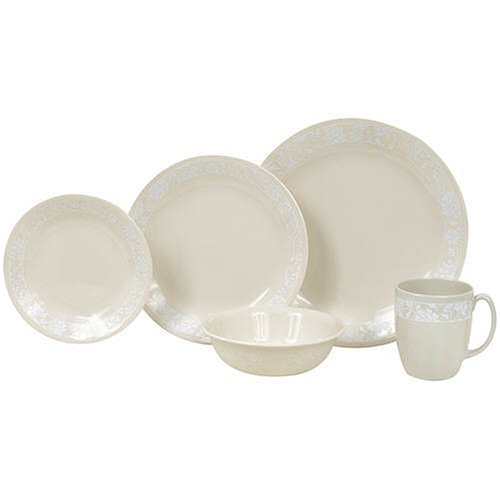 Corelle Livingware 16-Piece Dinnerware Set, Service for 4, Whisper