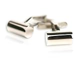 Classic Silver Cylinder Cufflinks with Presentation Box