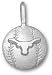Texas Longhorns Solid Sterling Silver Longhorn Baseball Pendant