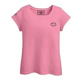 Harley-Davidson® Women's Pink Label Collection Short Sleeve Tee Shirt. Printed graphics. 99193-11VW