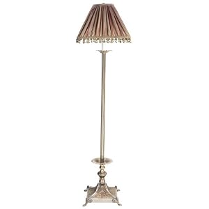 Nicholas Pleated Fringe Shade Brass Floor Lamp by Frederick Cooper