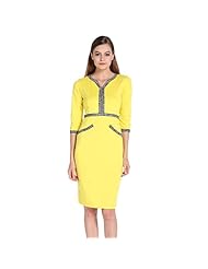 Polyester Sheath Elbow Length Sleeves Vintage Knee Length Bodycon Dress/Party Dress/Tunic 