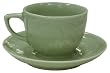 Pale green chinese celadon coffee / tea cup and saucer (set of 2)