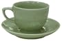 Pale green chinese celadon coffee / tea cup and saucer (set of 2)