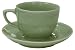 Pale green chinese celadon coffee / tea cup and saucer (set of 2)