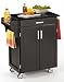 Cuisine Cart With Black Granite Top-White Finish