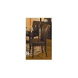 Kitchen & Housewares : 6 "New" Parson Chairs Brown Leatherette with Cherry Legs