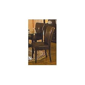 6 New Parson Chairs Brown Leatherette with Cherry Legs by RAINBOW FURNITURE