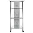 Glass And Metal Audio Stand In Jupiter Silver Finish By Ameriwood Furniture