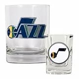 Utah Jazz Rocks Glass and Shot Glass Set