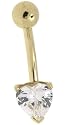 Heart Solitaire 14 karat gold Belly Button Ring