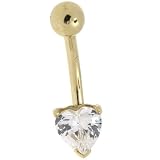 Heart Solitaire 14 karat gold Belly Button Ring