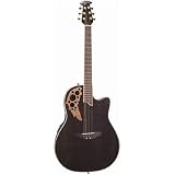 Ovation ICC38-5TY Super-Shallow Celebrity Deluxe Acoustic-Electric Guitar - Black Transparent
