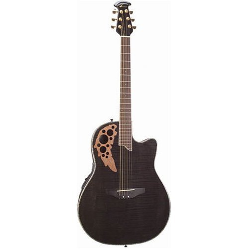 Ovation ICC38-5TY Super-Shallow Celebrity Deluxe Acoustic-Electric Guitar - Black Transparent