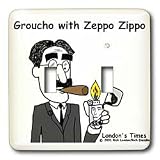 Londons Times Famous People Places Books Cartoons - Grocho Marx with Zeppo Zippo - Light Switch Covers - double toggle switch