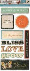 Mariposa Pop-Ups Dimensional Stickers 4.5"X10"-Sayings &amp; Words With Foil Accents