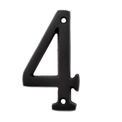 (#4) BOLTON 3 Inch Solid Brass Dark Oil Bronze Finish House Numbers Raised 1/6