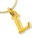 14kt Gold Initial L Charm Pendant with 20 Chain