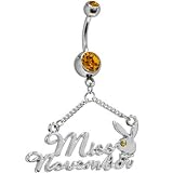 Miss November Playboy Bunny Birthstone Belly Ring