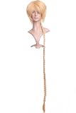 Blonde Short Length Anime Costume Cosplay Wig w/ Long Braided Ponytail