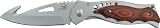 MTech Knives A073 Guthook Linerlock Knife with Stainless Frame & Brown Pakkawood Onlays
