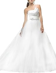 Sweetheart Tulle Beaded Lace-Up  Dress with a Chapel Train 