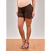A Pea in the Pod Collection: Under Belly Embellished Pocket Solid Fabric Maternity Shorts