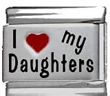 Clearly Charming I Heart My Daughters Red Heart Laser Italian Charm