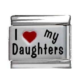 Clearly Charming I Heart My Daughters Red Heart Laser Italian Charm