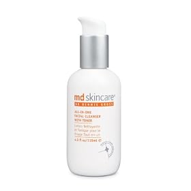 MD Skincare All-In-One Facial Cleanser with Toner, 4.0 oz