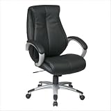 Office Star Executive Wine Eco Leather Chair with Locking Tilt control and Titanium Base