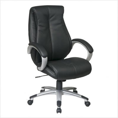 Office Star Executive Wine Eco Leather Chair with Locking Tilt control and Titanium Base